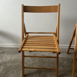 2 Foldable Wooden Chairs