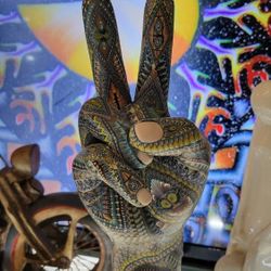 Polymer Clay Peace Sign Figure