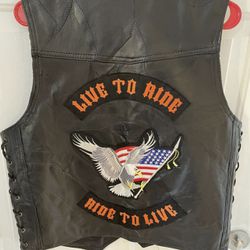 Biker Vest-Buffalo Leather 
