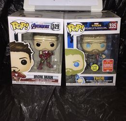 Iron man and Thor Funko Pops