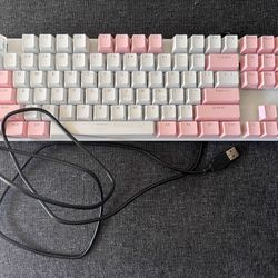 Pink & White keyboard USB Plug In