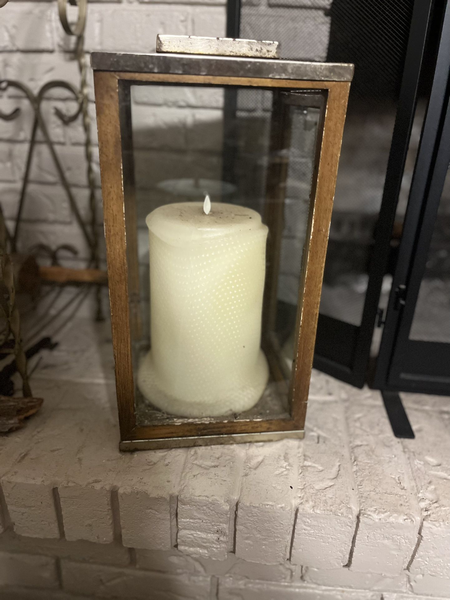 Glass Paneled Candle Lantern