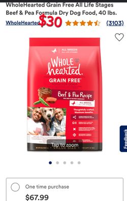 WholeHearted Grain Free Beef & Pea Dry Dog Food 40 lbs