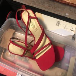 Brand New Sassy Red Strappy Small Heel By NINA