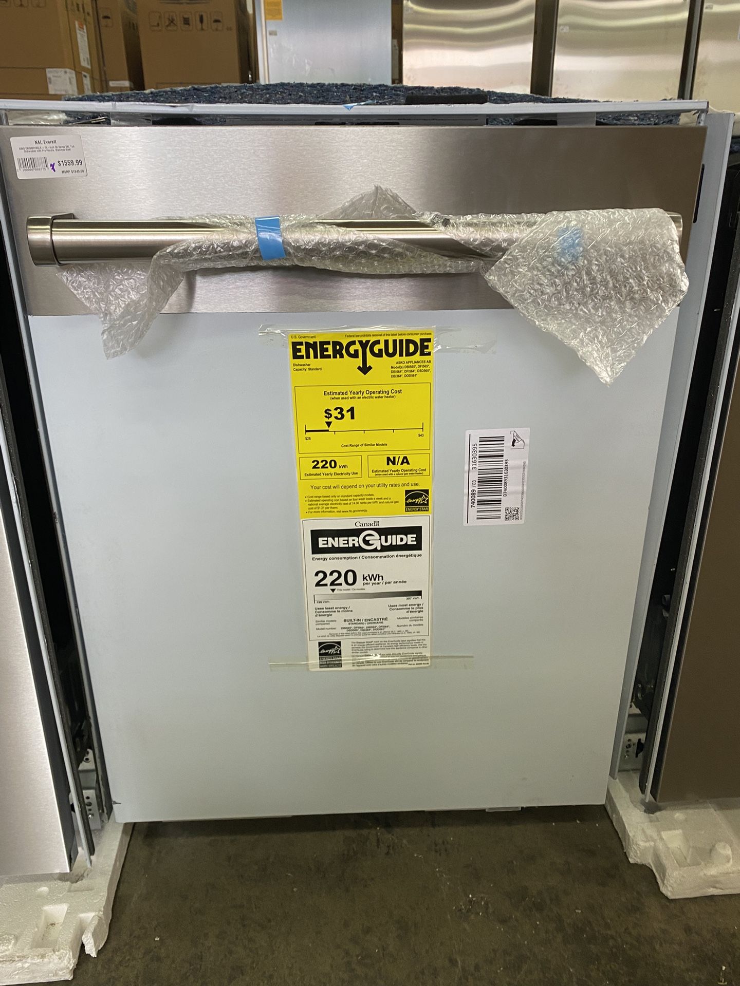 Asko 50 Series DBI565IXXLS 24 Inch Fully-Integrated Built-In Smart Dishwasher with 16 Place Settings