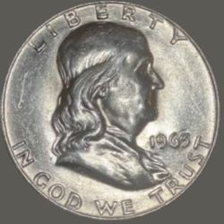 1963 D Franklin Half Dollar. MS-65
