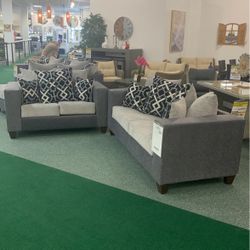 Two piece sofa and loveseat