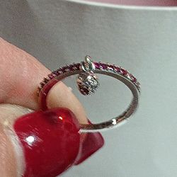 Pandora Authentic Brand New Sterling Silver Beautiful Peach Blossom Flower Ring Size 7 