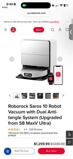 Roborock Saros 10 Vacuum Cleaner