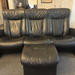 Leather 3 Recliner Couch