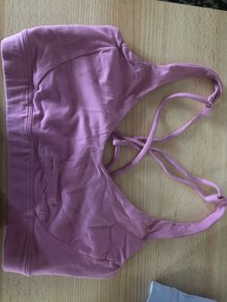 Prana Pink Sports Bra with Cross-Back Straps