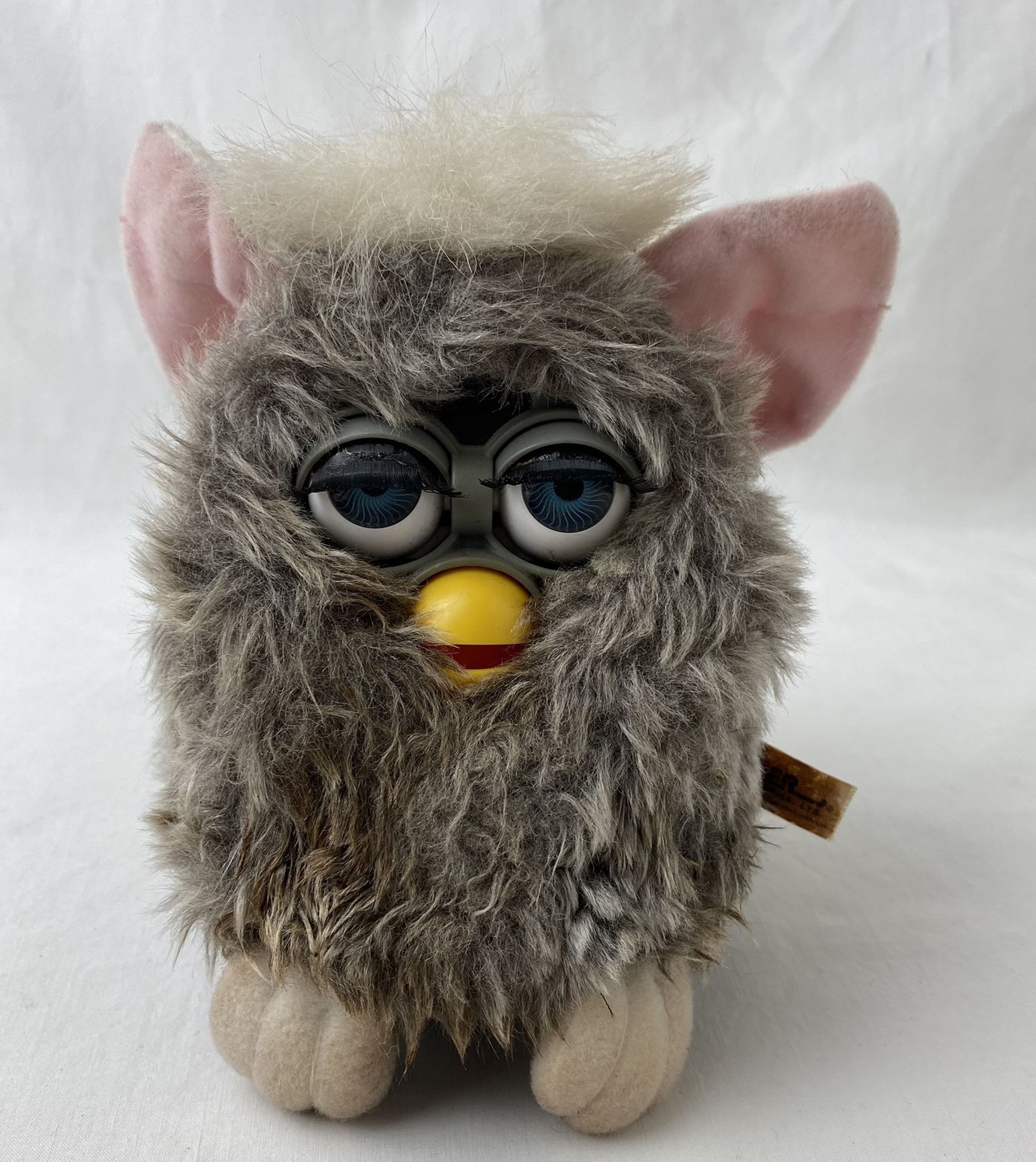 RARE Furby Gray White Tiger 70-800 Tiger Electronics 1998 GREEN EYES Not Working