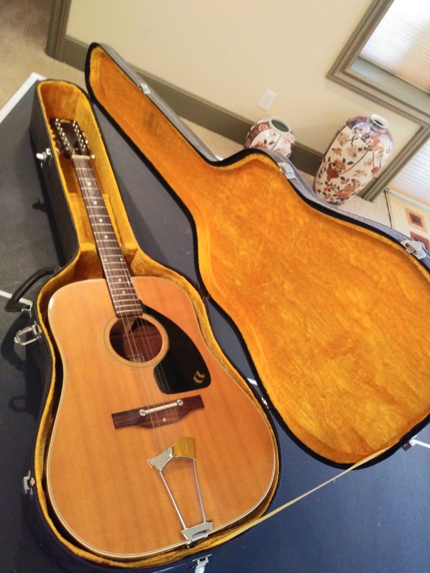 Aria 12 string guitar with case