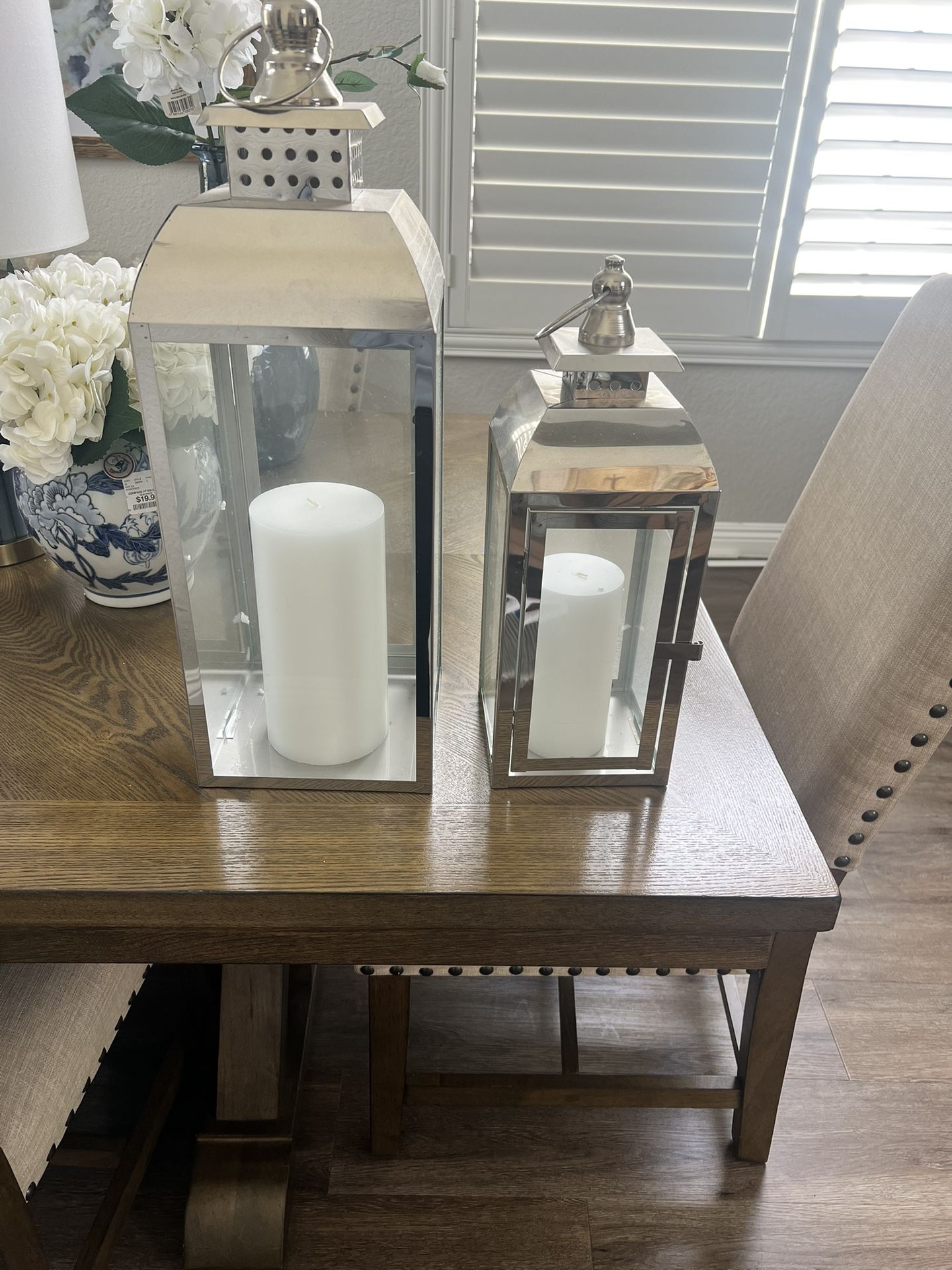 Pair Of Decorative Lanterns With Candles