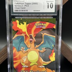 Charizard Topps Clear Vintage Pokemon Card - CGC 10