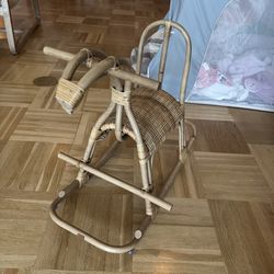 Rattan rocking horse