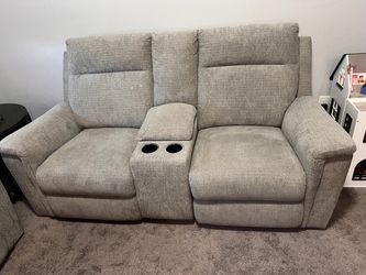 Grey love seat couch