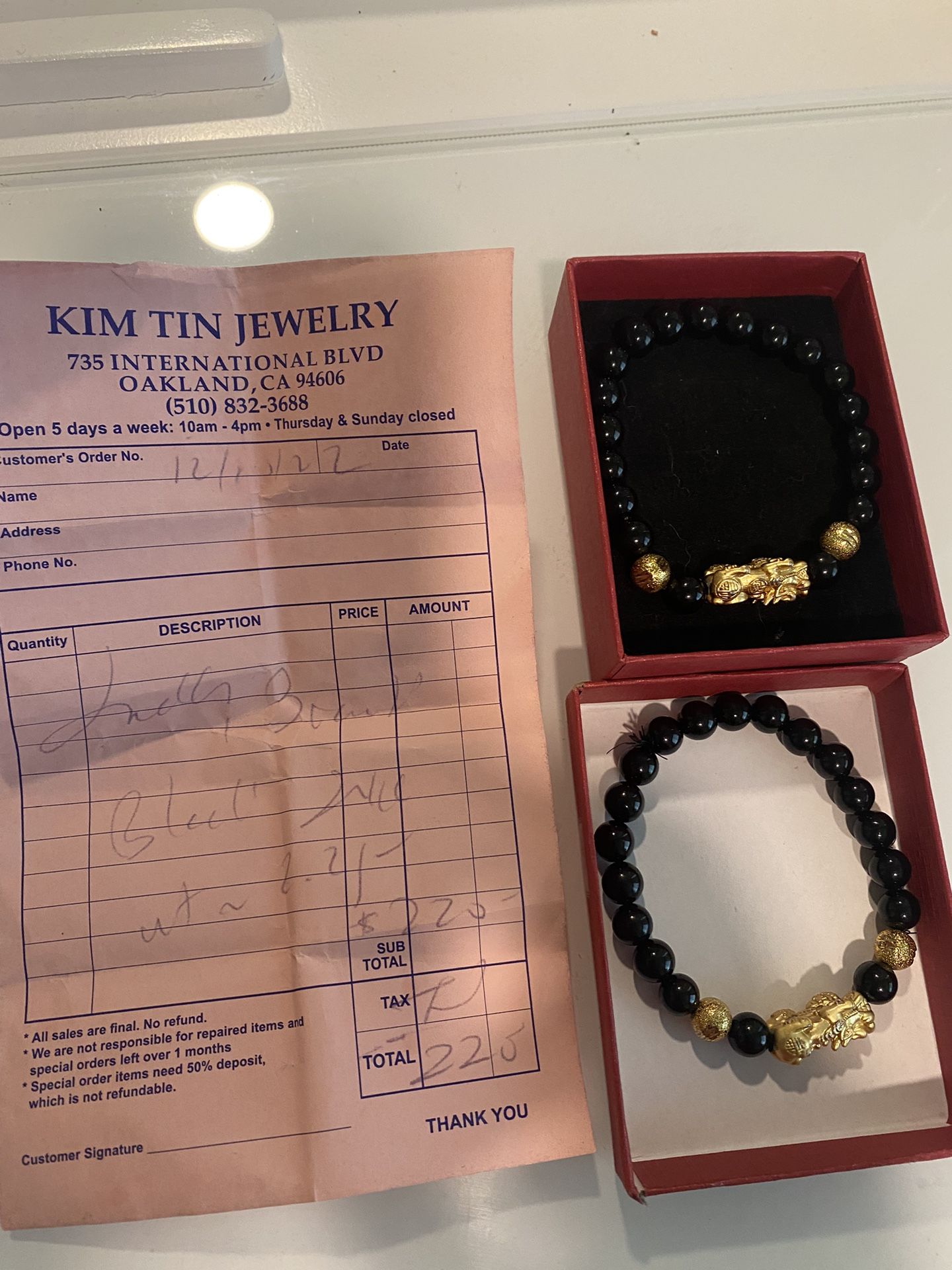 24K gold Kin Tin Bracelets 200 Each