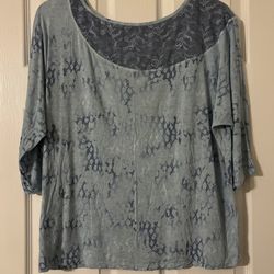 Jennifer Lopez Intimates Pajama Lace Top Only Midnight Oasis Size Large
