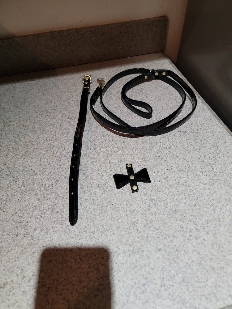 Dog Leash.  Collar And Bow.   Brand:  Frenchie