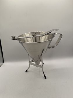 Funnel Dispenser with Stand and 3 Nozzles, Stainless Steel