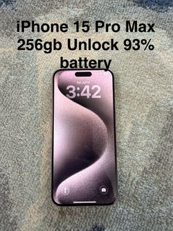Like New iPhone 15 Pro Max 256gb Unlock for all carriers in Palatine or Glenview 93% battery