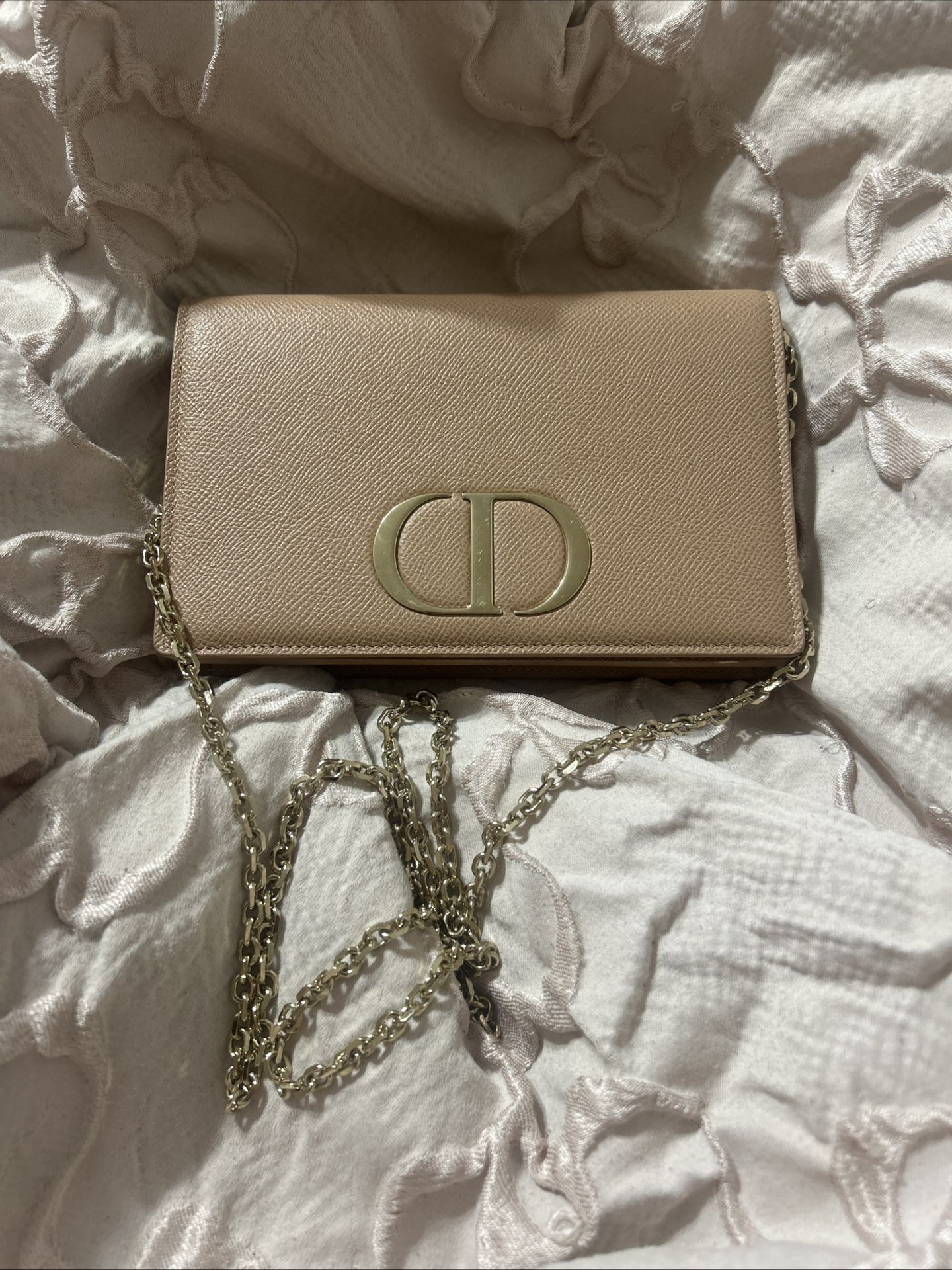 Christian Dior Calfskin 30 Montaigne 2 In 1 Pouch Beige