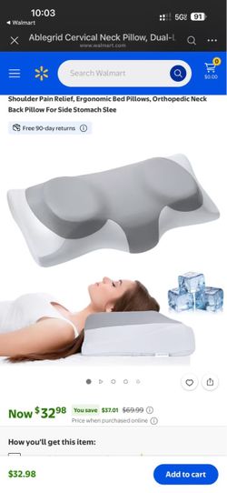 Ablegrid Cervical Neck Pillow Ergonomic