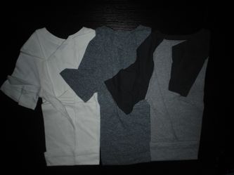 Jumping Beans Essential BOYS' Short Sleeve T-Shirts, Set of 3 (Size 8, Gray & White) NEW