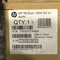 HP Thunderbolt Dock G2 120W w/ Audio Module (New/Open Box) - 3YE87UT