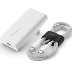 30W GaN Charger + USB-C* Cable with Lightning Connector+Strap