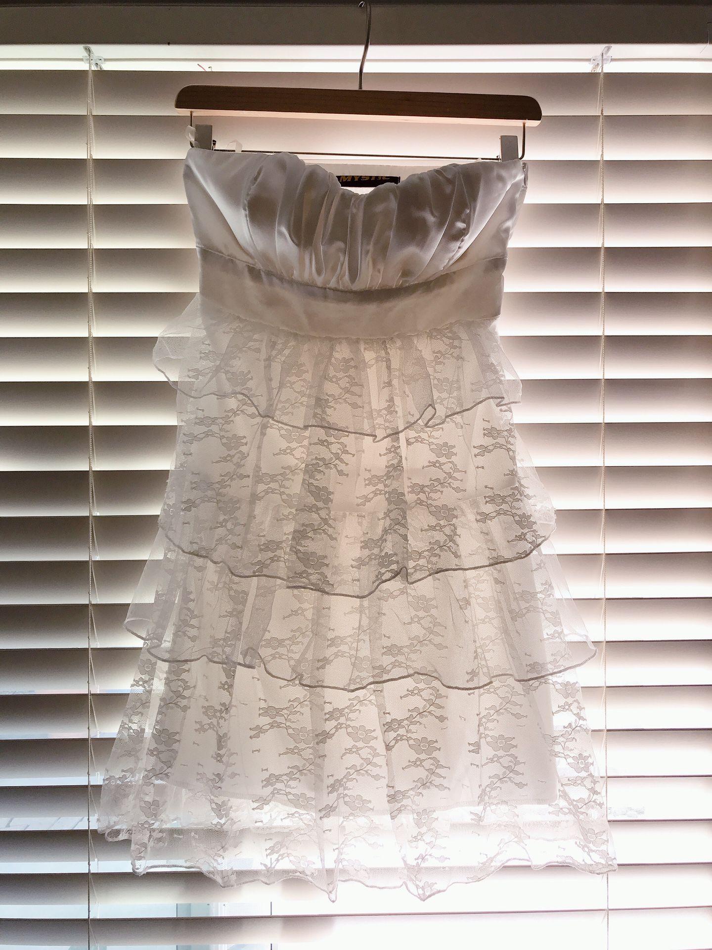 Little White Dress Satin Bow with Lace