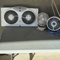 Bonaire Window Fan and 2 Desk Fans