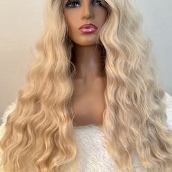 Honey Blonde Spiral Twist Curls 30 Inch 13x4 Swiss Lace Free Parting Long Wig