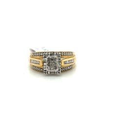 14kt Gold Rectangle Diamond Ring Princess Cut Cluster .5ctw 3.30grams 165041 5