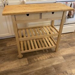Birch Wood IKEA Kitchen Cart