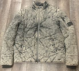 Calvin Klein Jeans Men's Quilted Acid Wash Puffer Bomber Jacket size Medium