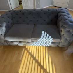 Nice Tufted Velvet Sofa & Love Seat & Chair