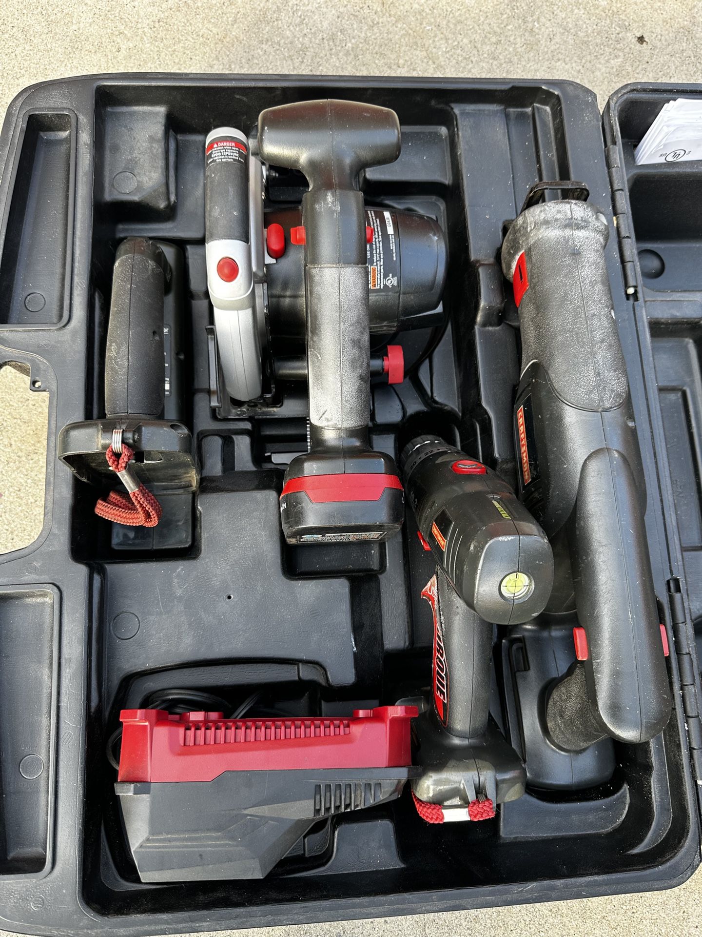  Craftsman 5 Piece 19.2V Power Tools Kit with Battery, Charger, Case. They work