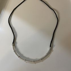 Judith Risks Silver and Cord Necklace Sterling Silver 925