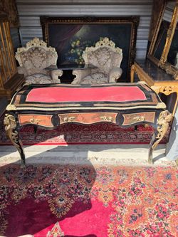 Authentic Antique 19th-Century French Napoleon III Style Bureau Plat "Writing Desk"
