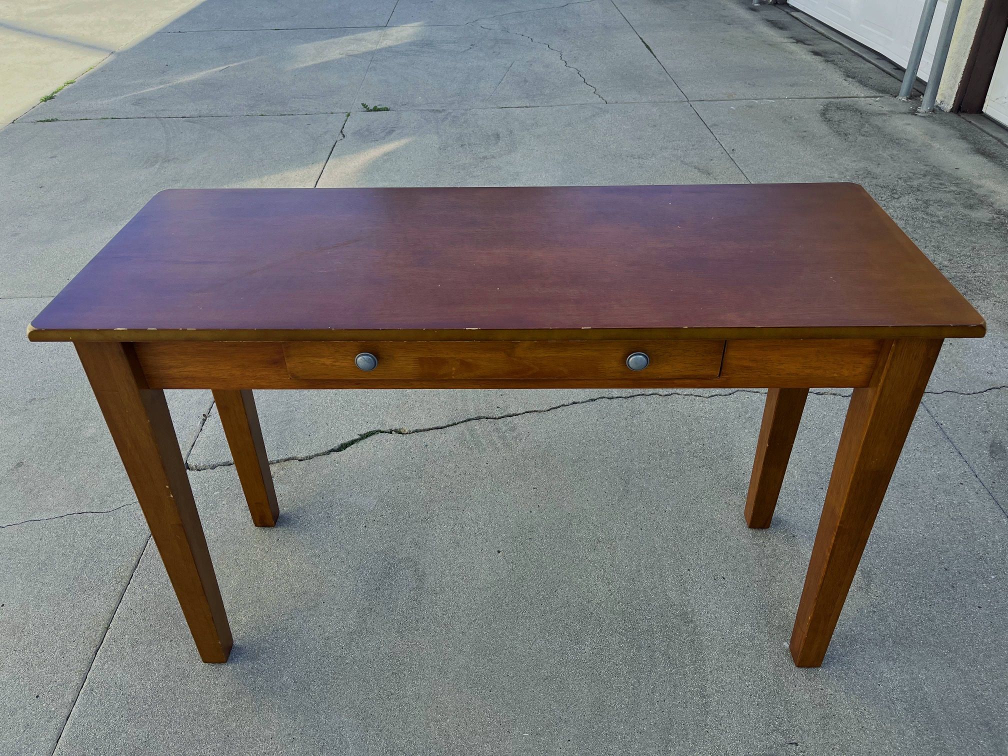Solid Cherry Wood Console Table Desk With Drawers 48x18x30h