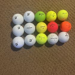 Mixed Used Golf Balls – Colored & White – 15 Pack