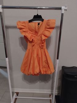 orange women dress size XS shein