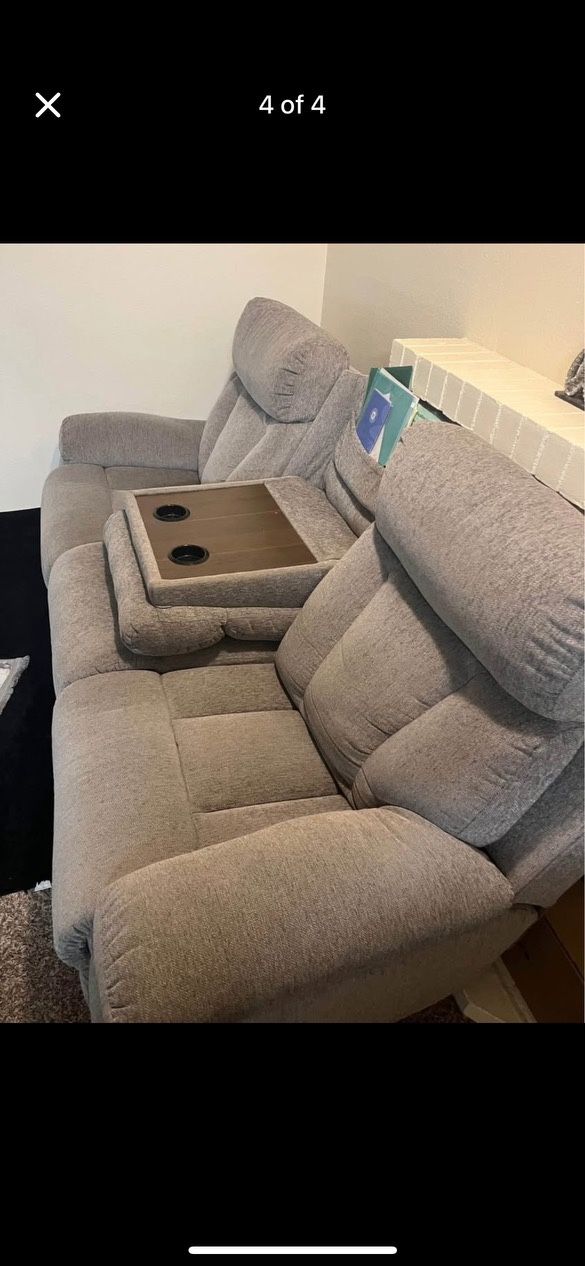 Gray Couch -Reclining