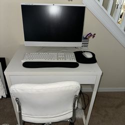 White Computer Table With Drawer 