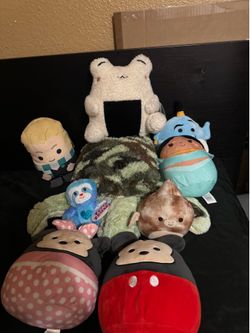 Plushies, backpack, phone case