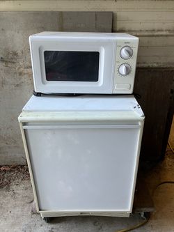 Shop mini fridge, refrigerator + microwave