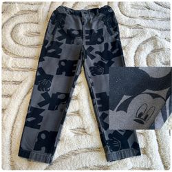 Boys Mickey Mouse Gray Graphic Logo Pants | Size 5/6