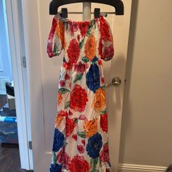 Small Off The Shoulder Floral Maxi Dress